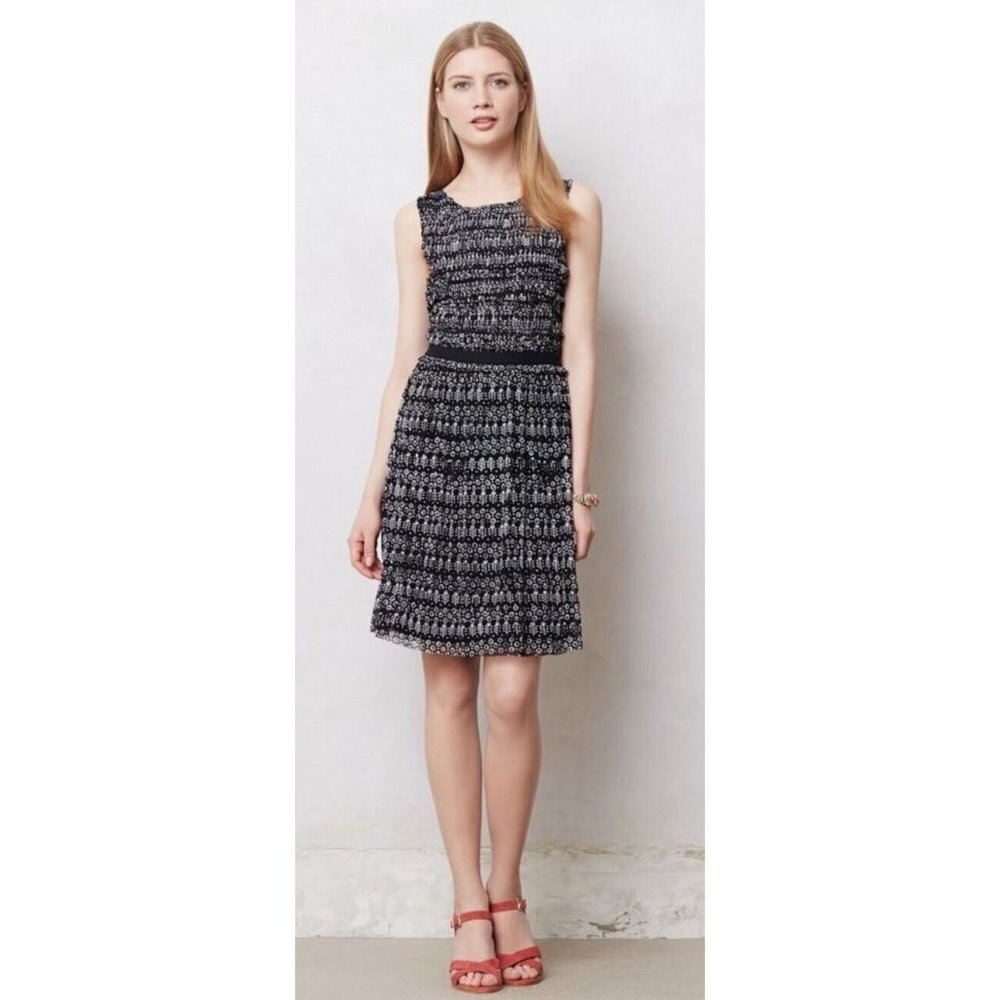 Rare Anthropologie Postmark Swiss Dot Dress Ruched